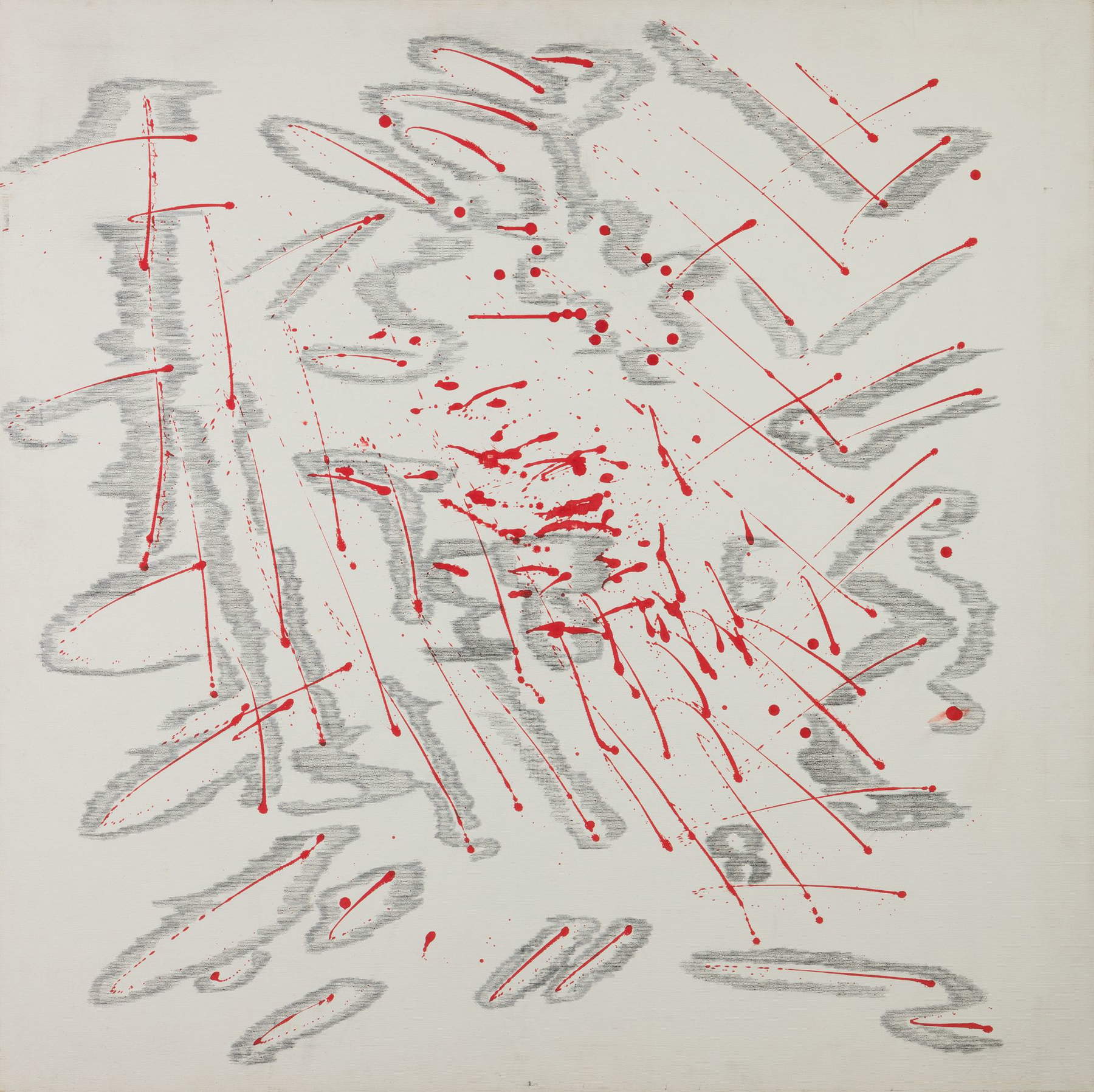 Tomaso Binga, Biographic n. 6 (1985; tecnica mista su tela, 100 x 100 cm;  Termoli, MACTE)
