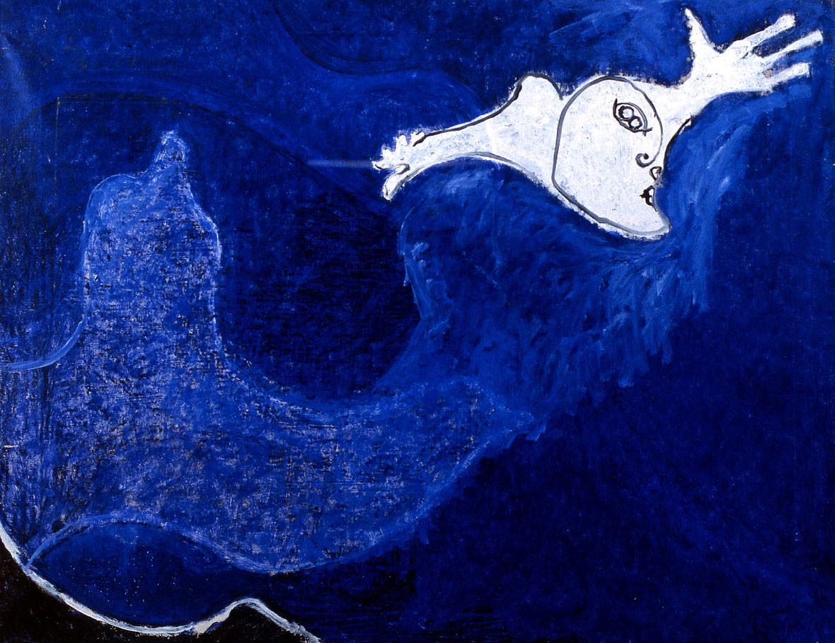 Osvaldo Licini, Amalassunta (1955; olio su tela, 73 x 91,5 cm; Ascoli Piceno, Galleria d'Arte Contemporanea Osvaldo Licini)
